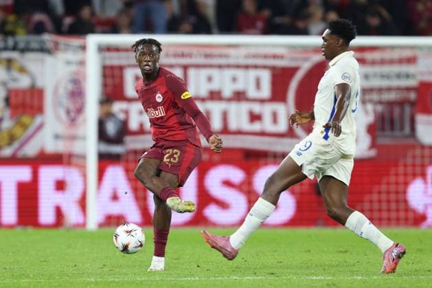 SOCCER - UEFA EL, RBS vs Porto SALZBURG,AUSTRIA,25.SEP.25 - SOCCER - UEFA Europa League, Red Bull Salzburg vs FC Porto. Image shows Joane Gadou (RBS).  GEPAxpictures xMathiasxMandl