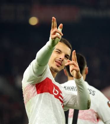 25.09.25 VfB Stuttgart - Celta de Vigo Deutschland, Stuttgart, 25.09.2025, Fussball, UEFA Europa League, VfB Stuttgart - Celta de Vigo: Badredine Bouanani (VfB Stuttgart); Jubel Tor 1:0 Bouanani.