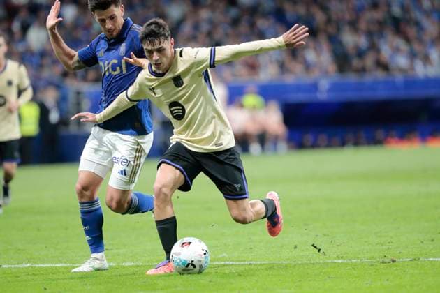 Spanish La Liga EA Sports soccer match Real Oviedo vc FC Barcelona, Barca at Carlos Tartiere stadium in Oviedo, Asturias, Spain 25 september 2025 Pedri 900 Cordon Press  900 CordonxPress LOF - Real Oviedo vs FC Barcelona