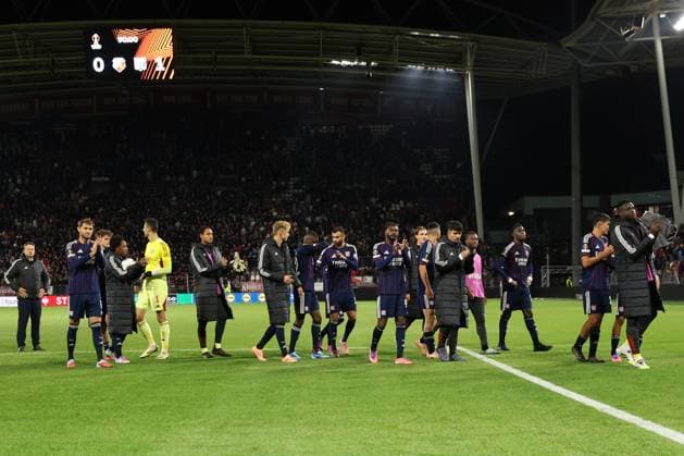 Lyon players celebrates after winning the game UEFA Europa League, League phase, MD1 football match FC Utrecht vs Olympique Lyon at the Galgenwaard for the UEFA Europa League season 2025-2026 in UTRECHT, Netherlands on 25 september 2025, (photo by Peter Lous EYE4images DeFodi Images) Lyon players celebrates after winning the game UEFA Europa League, League phase, MD1 football match FC Utrecht vs Olympique Lyon at the Galgenwaard for the UEFA Europa League season 2025 2026 in UTRECHT, Netherlands on 25 september 2025, photo by Peter Lous EYE4images DeFodi Images