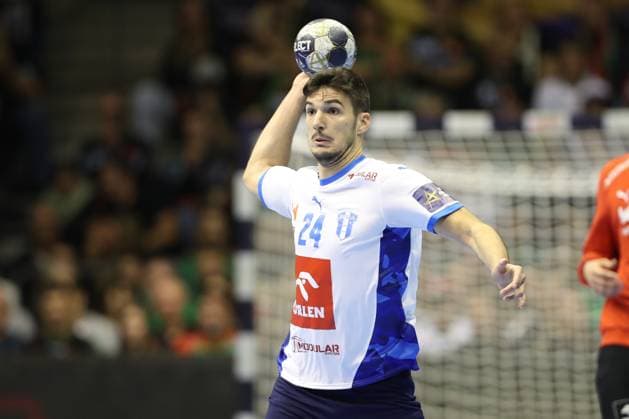 25.09.2025, xtgx, Handball, EHF Champions League, SC Magdeburg - Wisla Plock v.l. Gergo Fazekas (Plock, 24) Magdeubrg