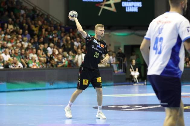 25.09.2025, xtgx, Handball, EHF Champions League, SC Magdeburg - Wisla Plock v.l. Philipp Weber (Magdeburg, 20) Magdeubrg