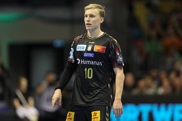 25.09.2025, xtgx, Handball, EHF Champions League, SC Magdeburg - Wisla Plock v.l. Gisli Thorgeir Kristjansson (Magdeburg, 10) Magdeubrg