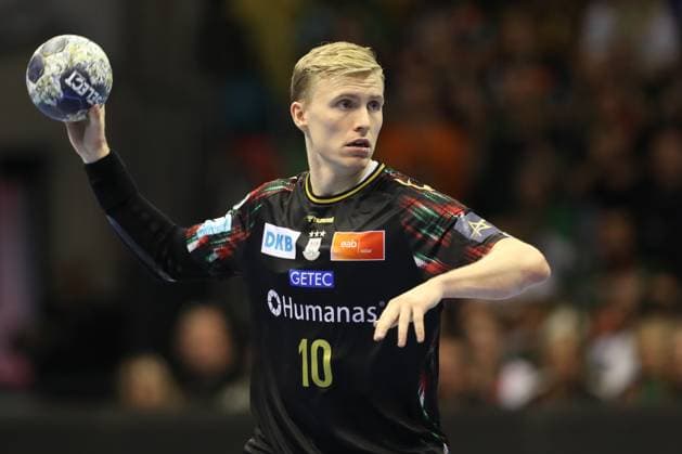 25.09.2025, xtgx, Handball, EHF Champions League, SC Magdeburg - Wisla Plock v.l. Gisli Thorgeir Kristjansson (Magdeburg, 10) Magdeubrg
