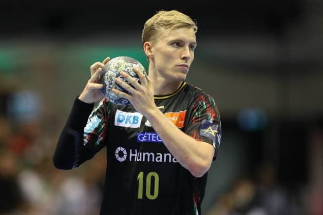 25.09.2025, xtgx, Handball, EHF Champions League, SC Magdeburg - Wisla Plock v.l. Gisli Thorgeir Kristjansson (Magdeburg, 10) Magdeubrg