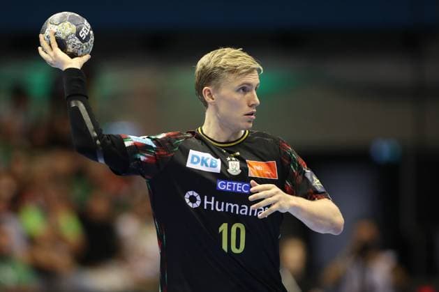 25.09.2025, xtgx, Handball, EHF Champions League, SC Magdeburg - Wisla Plock v.l. Gisli Thorgeir Kristjansson (Magdeburg, 10) Magdeubrg