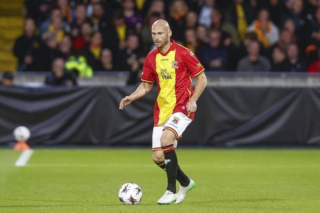 DEVENTER , 25-09-2025 , Stadium De Adelaarshorst , season 2025 2026 , UEFA Europa League League phase . match between Go Ahead Eagles and FCSB, final result 0-1, Picture shows GA Eagles player Gerrit Nauber Go Ahead Eagles - FCSB  x31196185x Copyright: