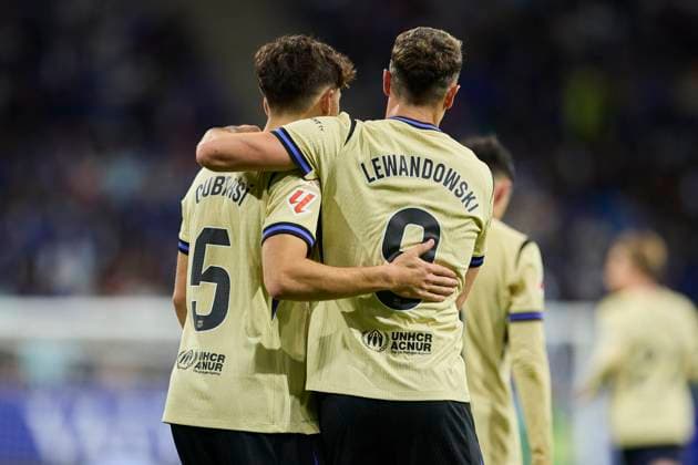 September 25, 2025, Oviedo, Asturias, Spain: Robert Lewandowski of FC Barcelona, Barca celebrates after scoring goal during the LaLiga EA Sports match between Real Oviedo and FC Barcelona at Carlos Tartiere on September 25, 2025, in Oviedo, Spain. Oviedo Spain - ZUMAa181 20250925_zaa_a181_078 Copyright: xRicardoxLarreinax