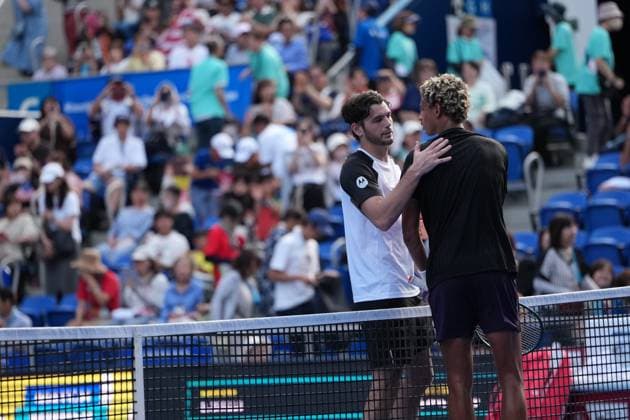 Tokyo, Japan. 25th September, 2025. Taylor Fritz of USA Beats Gabriel Diallo of canada 6-4 3-6 6-7 in Men s singles match in Tokyo at the ATP500 Kinoshita Group Japan Open Tennis Championships 2025. Noxthirdxpartyxsales  aflo_304723494