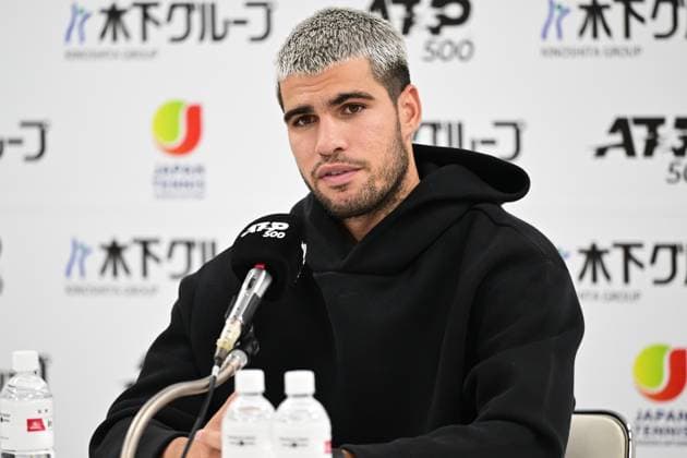Carlos Alcaraz (ESP), SEPTEMBER 25, 2025 - Tennis : Kinoshita Group Japan Open Tennis Championships 2025 press conference, PK, Pressekonferenz at Ariake Coliseum, Tokyo, Japan. Noxthirdxpartyxsales  aflo_304735832