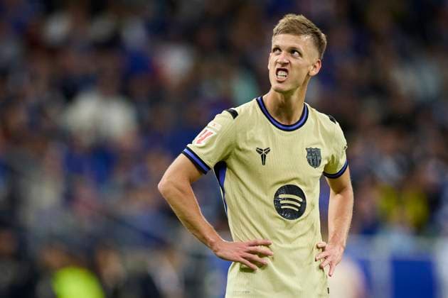 Real Oviedo v FC Barcelona, Barca - LaLiga EA Sports Dani Olmo of FC Barcelona reacts during the LaLiga EA Sports match between Real Oviedo and FC Barcelona at Carlos Tartiere on September 25, 2025, in Oviedo, Spain. Oviedo Carlos Tartiere Asturias Spain RL_ROVvFCB_000123 Copyright: xRicardoxLarreinax