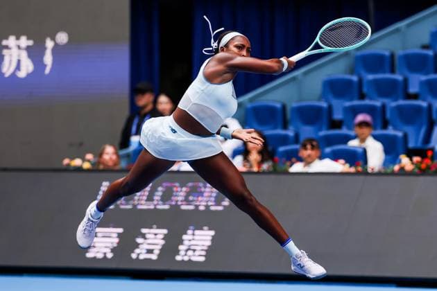 BEIJING, CHINA - SEPTEMBER 26: Coco Gauff of the United States returns a shot in the Women s Singles Round of 64 match against Kamilla Rakhimova of Russia on day 5 of the 2025 China Open at National Tennis Center on September 26, 2025 in Beijing, China.  Copyright: xVCGx 111593308720