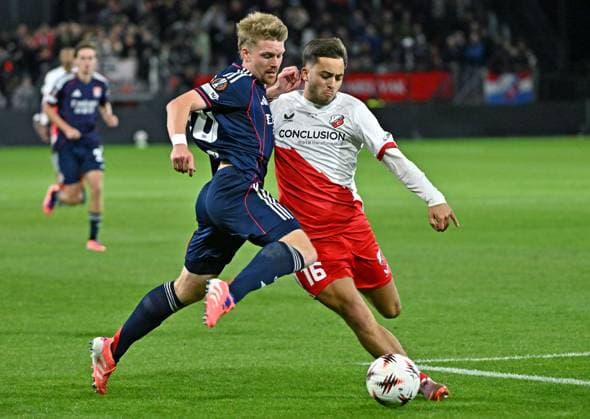 Match Europa League Utrecht - OL PHOTOPQR LE PROGRES Stéphane GUIOCHON - 25 09 2025 - Match Europa League Utrecht - OL -Au Pays Pays à Utrecht match de l Europa League saison 2025-2026 Utrecht - OL ici Pavel Sulc France  Copyright: xPHOTOPQR LExPROGRES MAXPPPxStéphanexGUIOCHONx 20250926LPL8323 20250926LPL8323