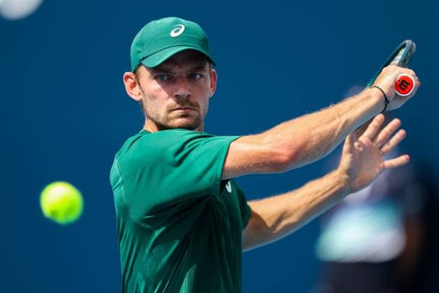 BEIJING, CHINA - SEPTEMBER 26: David Goffin of Belgium returns a shot in the Men s Singles Round of 32 match against Arthur Rinderknech of France on day 5 of the 2025 China Open at National Tennis Center on September 26, 2025 in Beijing, China.  Copyright: xVCGx 111593316813