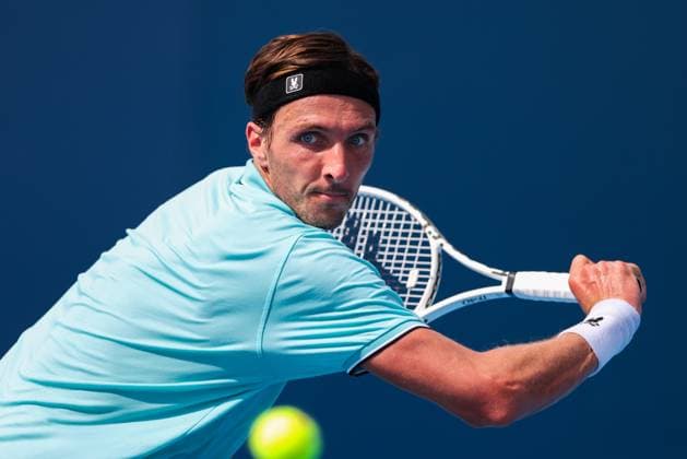 BEIJING, CHINA - SEPTEMBER 26: Arthur Rinderknech of France returns a shot in the Men s Singles Round of 32 match against David Goffin of Belgium on day 5 of the 2025 China Open at National Tennis Center on September 26, 2025 in Beijing, China.  Copyright: xVCGx 111593317015