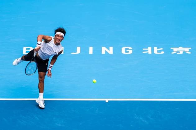 BEIJING, CHINA - SEPTEMBER 26: Yunchaokete Bu of China competes in the Men s Singles Round of 32 match against Alex De Minaur of Australia on day 5 of the 2025 China Open at National Tennis Center on September 26, 2025 in Beijing, China.  Copyright: xVCGx 111593329862