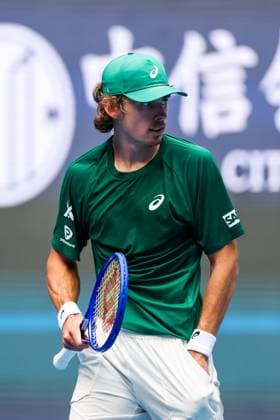 BEIJING, CHINA - SEPTEMBER 26: Alex De Minaur of Australia reacts in the Men s Singles Round of 32 match against Yunchaokete Bu of China on day 5 of the 2025 China Open at National Tennis Center on September 26, 2025 in Beijing, China.  Copyright: xVCGx 111593329777