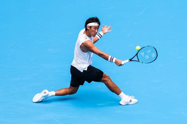 BEIJING, CHINA - SEPTEMBER 26: Yunchaokete Bu of China competes in the Men s Singles Round of 32 match against Alex De Minaur of Australia on day 5 of the 2025 China Open at National Tennis Center on September 26, 2025 in Beijing, China.  Copyright: xVCGx 111593329780