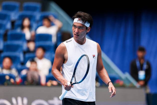 BEIJING, CHINA - SEPTEMBER 26: Yunchaokete Bu of China reacts in the Men s Singles Round of 32 match against Alex De Minaur of Australia on day 5 of the 2025 China Open at National Tennis Center on September 26, 2025 in Beijing, China.  Copyright: xVCGx 111593329648