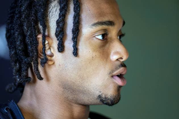 Pittsburgh Steelers press conference, PK, Pressekonferenz Carton House, Kildare 26 9 2025 Calvin Austin III Calvin Austin III 26 9 2025  Copyright: x INPHO LaszloxGeczox LG_001132