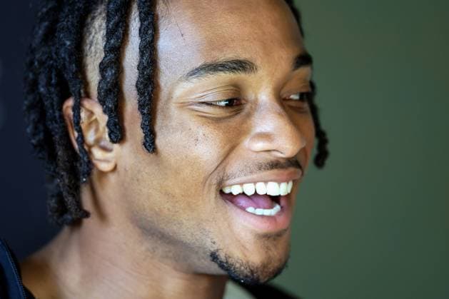 Pittsburgh Steelers press conference, PK, Pressekonferenz Carton House, Kildare 26 9 2025 Calvin Austin III Calvin Austin III 26 9 2025  Copyright: x INPHO LaszloxGeczox LG_001262