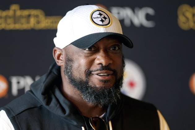 Pittsburgh Steelers press conference, PK, Pressekonferenz Carton House, Kildare 26 9 2025 Head Coach Mike Tomlin Mike Tomlin 26 9 2025  Copyright: x INPHO LaszloxGeczox LG_001596