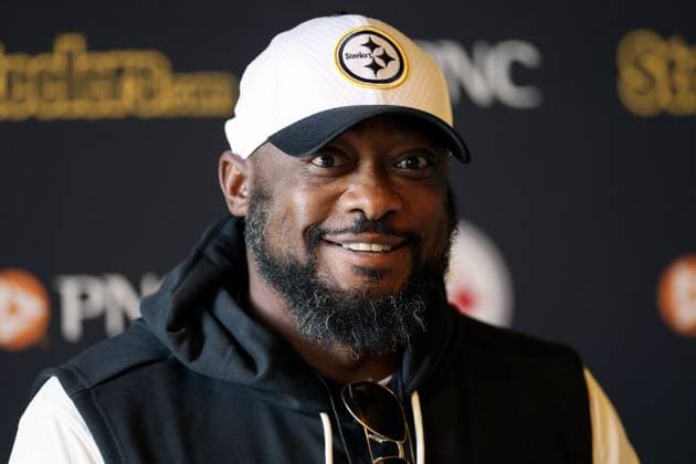 Pittsburgh Steelers press conference, PK, Pressekonferenz Carton House, Kildare 26 9 2025 Head Coach Mike Tomlin Mike Tomlin 26 9 2025  Copyright: x INPHO LaszloxGeczox LG_001720