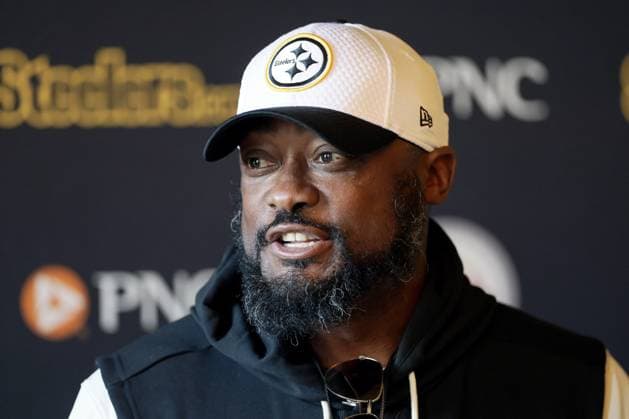 Pittsburgh Steelers press conference, PK, Pressekonferenz Carton House, Kildare 26 9 2025 Head Coach Mike Tomlin Mike Tomlin 26 9 2025  Copyright: x INPHO LaszloxGeczox LG_001789
