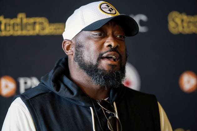Pittsburgh Steelers press conference, PK, Pressekonferenz Carton House, Kildare 26 9 2025 Head Coach Mike Tomlin Mike Tomlin 26 9 2025  Copyright: x INPHO LaszloxGeczox LG_001857