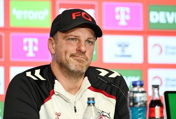 26.09.2025 , xophax, Fussball 1.Bundesliga, 1.FC Koeln 1.FC Köln Pressekonferenz vor dem Stuttgart Spiel FC Trainer Lukas Kwasniok (DFL DFB REGULATIONS PROHIBIT ANY USE OF PHOTOGRAPHS as IMAGE SEQUENCES and or QUASI-VIDEO) Koeln