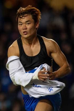 Rangers v KRC Genk Europa League 25 09 2025. Oh Hyeon-Gyu of KRC Genk during the UEFA Europa League, Rangers FC vs KRC Genk, Ibrox Stadium, Glasgow, Scotland. 25 09 2025 Govan Ibrox Stadium Glasgow Scotland Editorial use only , Copyright: xColinxPoultneyx PSI-22901-0120