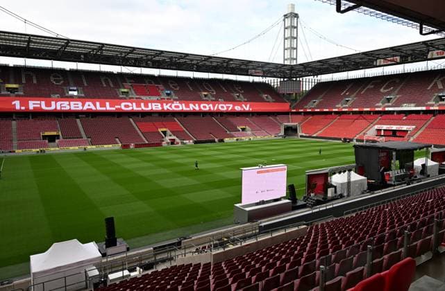 26.09.2025 , xophax, Fussball 1.Bundesliga, 1.FC Koeln Mitgliederversammlung , Präsidentenwahl. Aufbauten im Rhein Energie Stadion für die Jahreshauptversammlung am Samstag den 27.09.2025. (DFL DFB REGULATIONS PROHIBIT ANY USE OF PHOTOGRAPHS as IMAGE SEQUENCES and or QUASI-VIDEO) Koeln