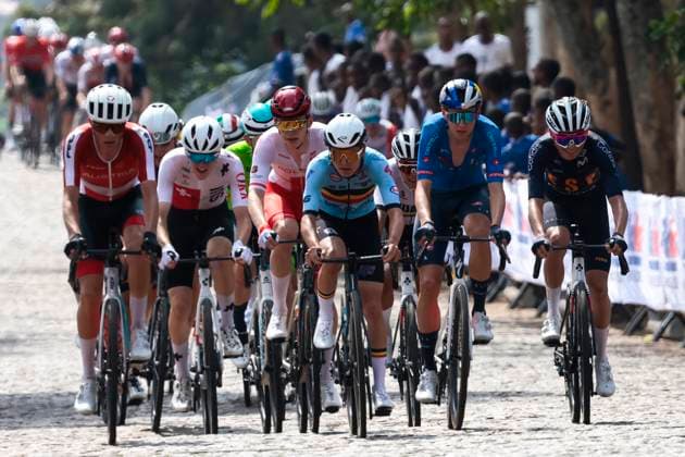 2025 UCI Road World Championships Kigali Rwanda 2025 UCI Road World Championships Kigali Rwanda - Men U23 Road Race - Kigali - Kigali 164,6 km - 26 09 2025 - Lorenzo Mark Finn (Italy) - Adria Pericas (Spain) - photo Luca Bettini SprintCyclingAgency 2025 Kigali Rwanda  Copyright: xLucaxBettinix xSprintcyclingagencyx