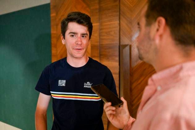 UCI 2025 Road World Championship, WM, Weltmeisterschaft Kigali 26 09 2025 - media activities KIGALI, RWANDA - SEPTEMBER 26 : Uijtdebroeks Cian (BEL) of Team Visma - Lease a Bike pictured during a press conference, PK, Pressekonferenz prior the Men Elite cycling road race of the UCI Road World Championships 2025 92nd edition an UCI World Championships cycling race of 267.5 km with start in Kigali and finish in Kigali on September 26, 2025 in Kigali, Rwanda, 26 09 2025 Kigali Rwanda  Copyright: xJanxDexMeuleneirx