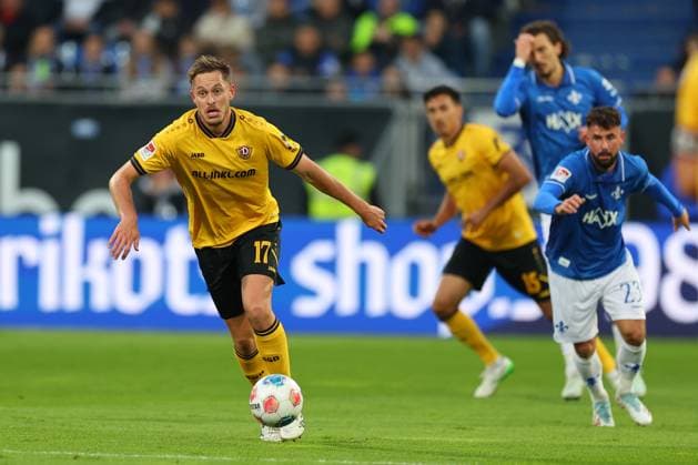 Darmstadt, Merck-Stadion am Böllenfalltor, 26.09.2025, Fussball - 2.Bundesliga - SV Darmstadt 98 - SG Dynamo Dresden, 7.Spieltag, Aljaz Casar (Dynamo Dresden) Darmstadt Merck-Stadion am Böllenfalltor Hessen Deutschland