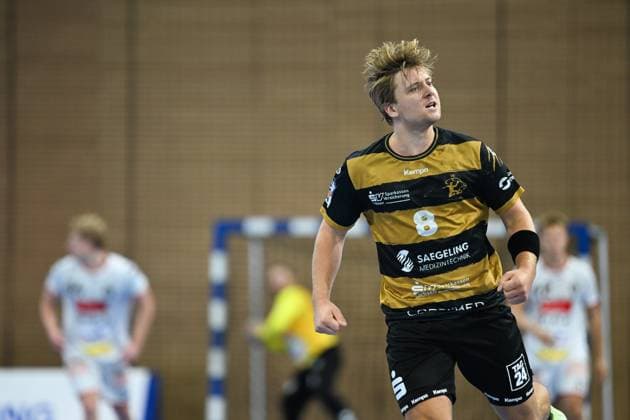 Viktor Petersen Norberg (HC Elbflorenz 2006, 8) HC Elbflorenz 2006 vs. VfL Luebeck Schwartau, 2. Handball Bundesliga Herren, Spielzeit 2025 2026, 26.09.2025 HC Elbflorenz 2006 vs. VfL Luebeck Schwartau, 2. Handball Bundesliga Herren, Spielzeit 2025 2026, 26.09.2025 Dresden Copyright: xEibner-Pressefoto xHoepnerx EP_PHR