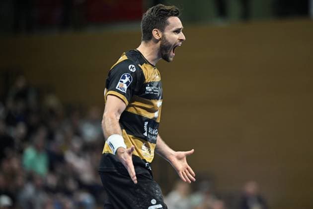 Sebastian Greß (HC Elbflorenz 2006, 25) HC Elbflorenz 2006 vs. VfL Luebeck Schwartau, 2. Handball Bundesliga Herren, Spielzeit 2025 2026, 26.09.2025 HC Elbflorenz 2006 vs. VfL Luebeck Schwartau, 2. Handball Bundesliga Herren, Spielzeit 2025 2026, 26.09.2025 Dresden Copyright: xEibner-Pressefoto xHoepnerx EP_PHR