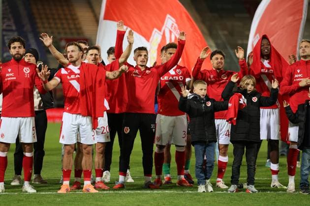 Energie feiert den Sieg Fussball 3. Liga 2025 2026 FC Energie Cottbus - VfB Stuttgart II