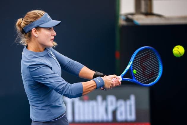 BEIJING, CHINA - SEPTEMBER 27: Anna Kalinskaya competes in the Women s Singles Round of 64 match against Camila Osorio of Colombia on day 6 of the 2025 China Open at National Tennis Center on September 27, 2025 in Beijing, China.  Copyright: xVCGx 111593503274