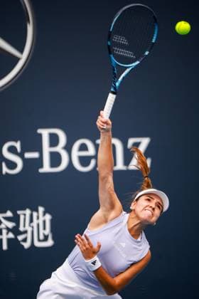 BEIJING, CHINA - SEPTEMBER 27: Camila Osorio of Colombia competes in the Women s Singles Round of 64 match against Anna Kalinskayaya on day 6 of the 2025 China Open at National Tennis Center on September 27, 2025 in Beijing, China.  Copyright: xVCGx 111593503303