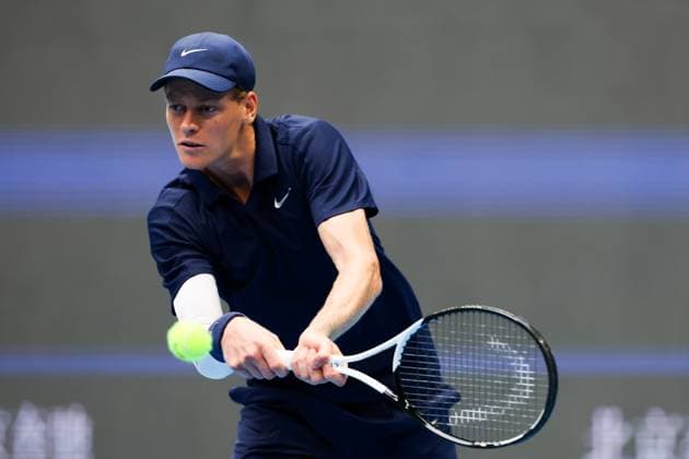 BEIJING, CHINA - SEPTEMBER 27: Jannik Sinner of Italy competes in the Men s Singles Round of 16 match against Terence Atmane of France on day 6 of the 2025 China Open at National Tennis Center on September 27, 2025 in Beijing, China.  Copyright: xVCGx 111593512635