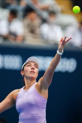 BEIJING, CHINA - SEPTEMBER 27: Jessica Pegula of the United States competes in the Women s Singles Round of 64 match against Ajla Tomljanovic of Australia on day 6 of the 2025 China Open at National Tennis Center on September 27, 2025 in Beijing, China.  Copyright: xVCGx 111593524378