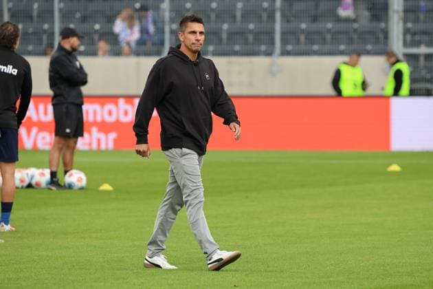 27.09.2025, Fussball, Herren, 2. Bundesliga, Saison 2025 2026, SV 07 Elversberg Holstein Kiel, Trainer Marcel Rapp (Holstein Kiel) Elversberg Ursapharm-Arena an der Kaiserlinde Saarland Deutschland (DEU) Copyright: xSebastianxBachx