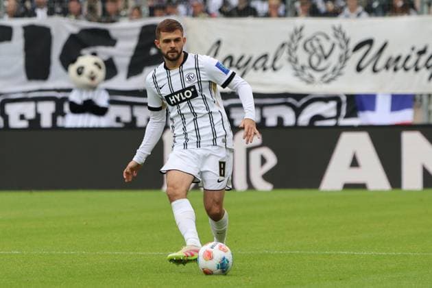 27.09.2025, Fussball, Herren, 2. Bundesliga, Saison 2025 2026, SV 07 Elversberg Holstein Kiel, Lukasz Poreba (SV 07 Elversberg) Elversberg Ursapharm-Arena an der Kaiserlinde Saarland Deutschland (DEU) Copyright: xSebastianxBachx