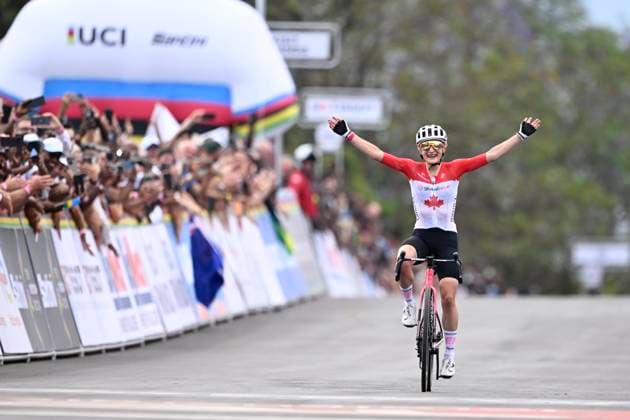 UCI 2025 Road World Championship, WM, Weltmeisterschaft Kigali 27 09 2025 KIGALI, RWANDA - SEPTEMBER 27 : Vallieres Mill (CAN) during the Women Elite cycling road race of the UCI Road World Championships 2025 92nd edition an UCI World Championships cycling race of 164.6 km with start in Kigali and finish in Kigali on September 27, 2025 in Kigali, Rwanda, 27 09 2025 Kigali Rwanda  Copyright: xJanxDexMeuleneirx
