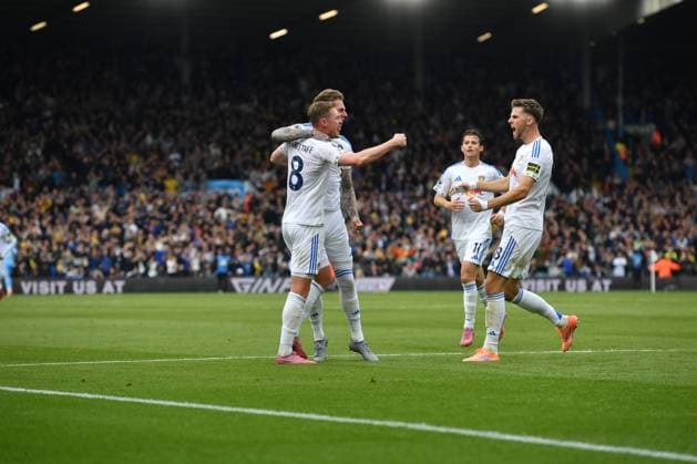Leeds United v Bournemouth Premier League 27 09 2025. GOAL Leeds United celebrate goal scored by Leeds United defender Joe Rodon (6) to go 1-1 during the Premier League match between Leeds United and Bournemouth at Elland Road, Leeds, England on 27 September 2025. Leeds Elland Road West Yorkshire England Editorial use only DataCo restrictions apply See www.football-dataco.com , Copyright: xIanxLyallx PSI-22912-0032