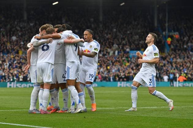 Leeds United v Bournemouth Premier League 27 09 2025. GOAL Leeds United celebrate goal scored by Leeds United defender Joe Rodon (6) to go 1-1 during the Premier League match between Leeds United and Bournemouth at Elland Road, Leeds, England on 27 September 2025. Leeds Elland Road West Yorkshire England Editorial use only DataCo restrictions apply See www.football-dataco.com , Copyright: xIanxLyallx PSI-22912-0033