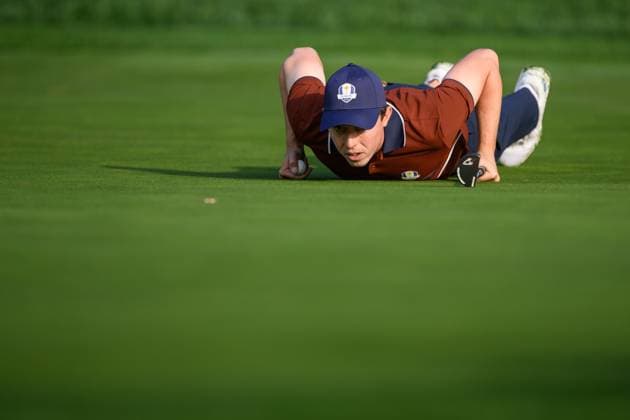 250927 Matt Fitzpatrick of Team Europe during a foursome match on day 2 of The Ryder Cup on September 27, 2025 in New York. Photo: Jesper Zerman BILDBYRAN kod JZ JZ0618 golf ryder cup day 2 bbeng Copyright: JESPERxZERMAN BB250927JZ003