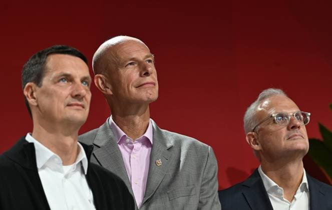 27.09.2025 , xophax, Fussball 1.Bundesliga, 1.FC Koeln Mitgliederversammlung , Präsidentenwahl. Rhein Energie Stadion Jahreshauptversammlung am Samstag den 27.09.2025. 1.FC Köln Team Stobbe : v.l.n.rechts : Ulf Sobek , Jörn Stobbe und Jörg Alvermann Koeln