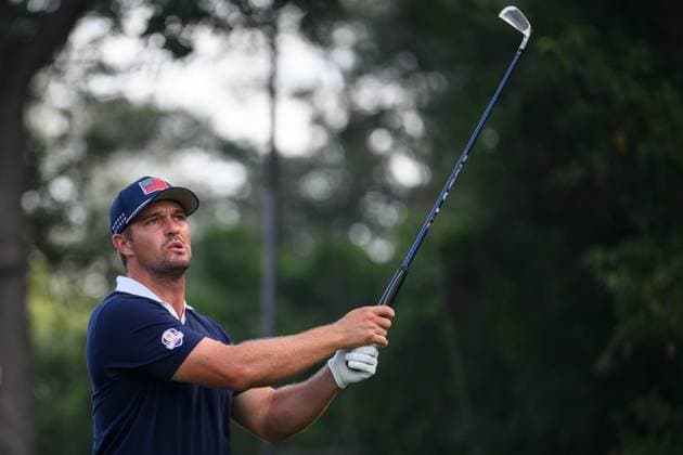 250927 Bryson DeChambeau of Team USA during a foursome match on day 2 of The Ryder Cup on September 27, 2025 in New York. Photo: Jesper Zerman BILDBYRAN kod JZ JZ0618 golf ryder cup day 2 bbeng  Copyright: JESPERxZERMAN BB250927JZ042